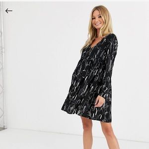 MATERNITY smock abstract print mini dress